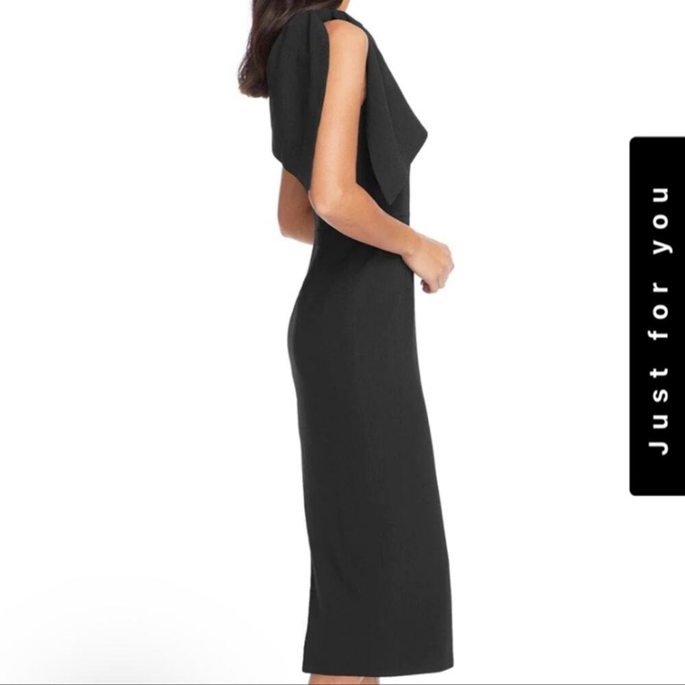 DRESS THE POPULATION Women’s Large Black TIFFANY One Shoulder Sheath Dress - Picture 4 of 12